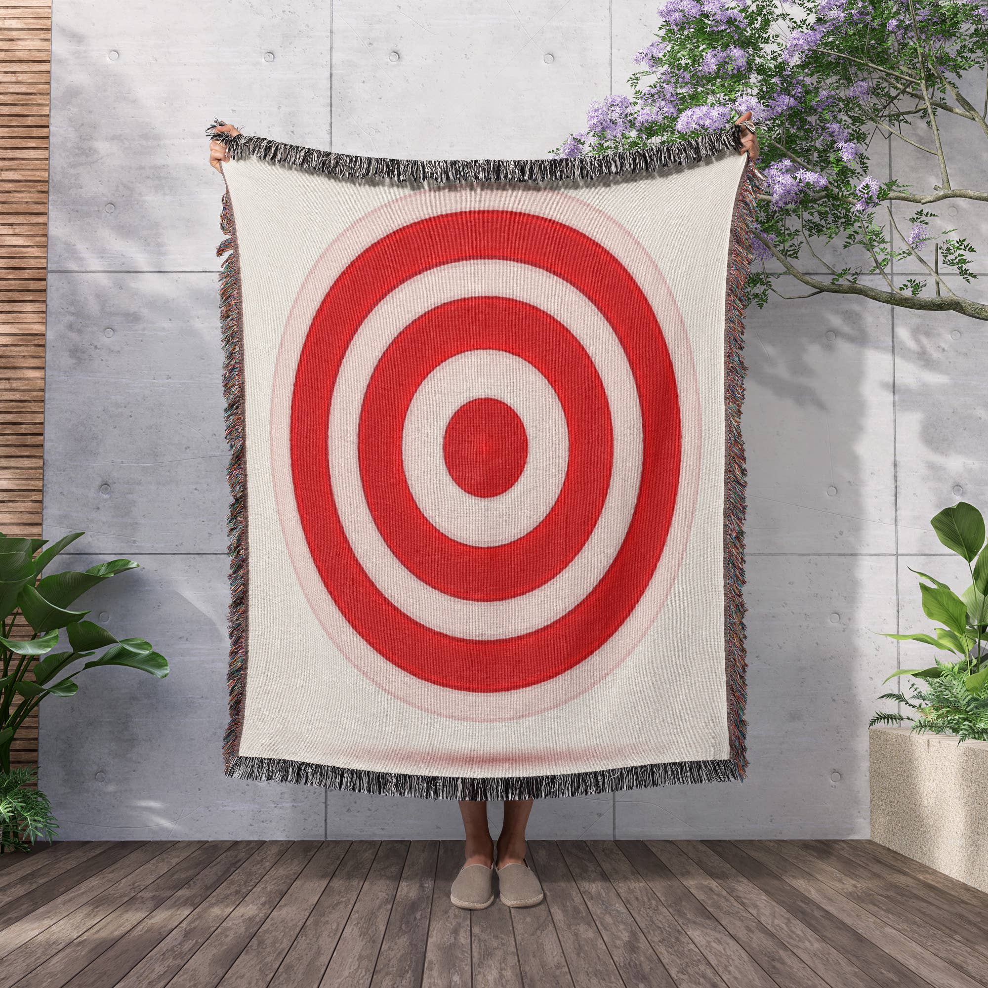 3dRose – Manta para sofá por atacado – 3dRose, Círculo Alvo Vermelho e Branco, Manta2