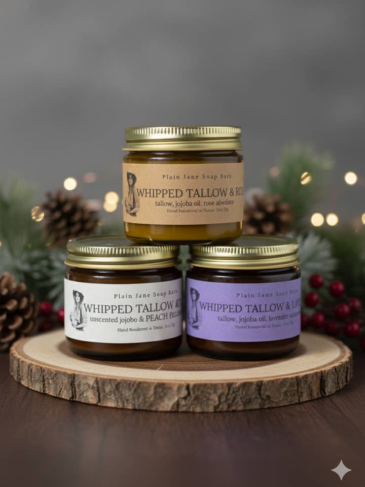 Holiday Gift Set - Whipped Tallow Sampler for wholesale by Plain Jane Soap Bars