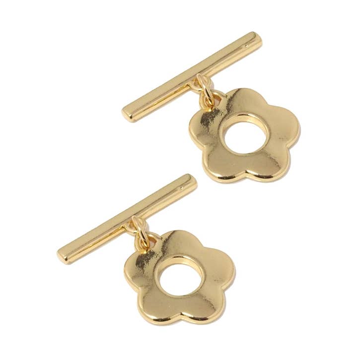Chiusura a levetta con fiore riempito in oro, Sku #LX210 per la vendita all'ingrosso da parte di BestBeads&Beyond