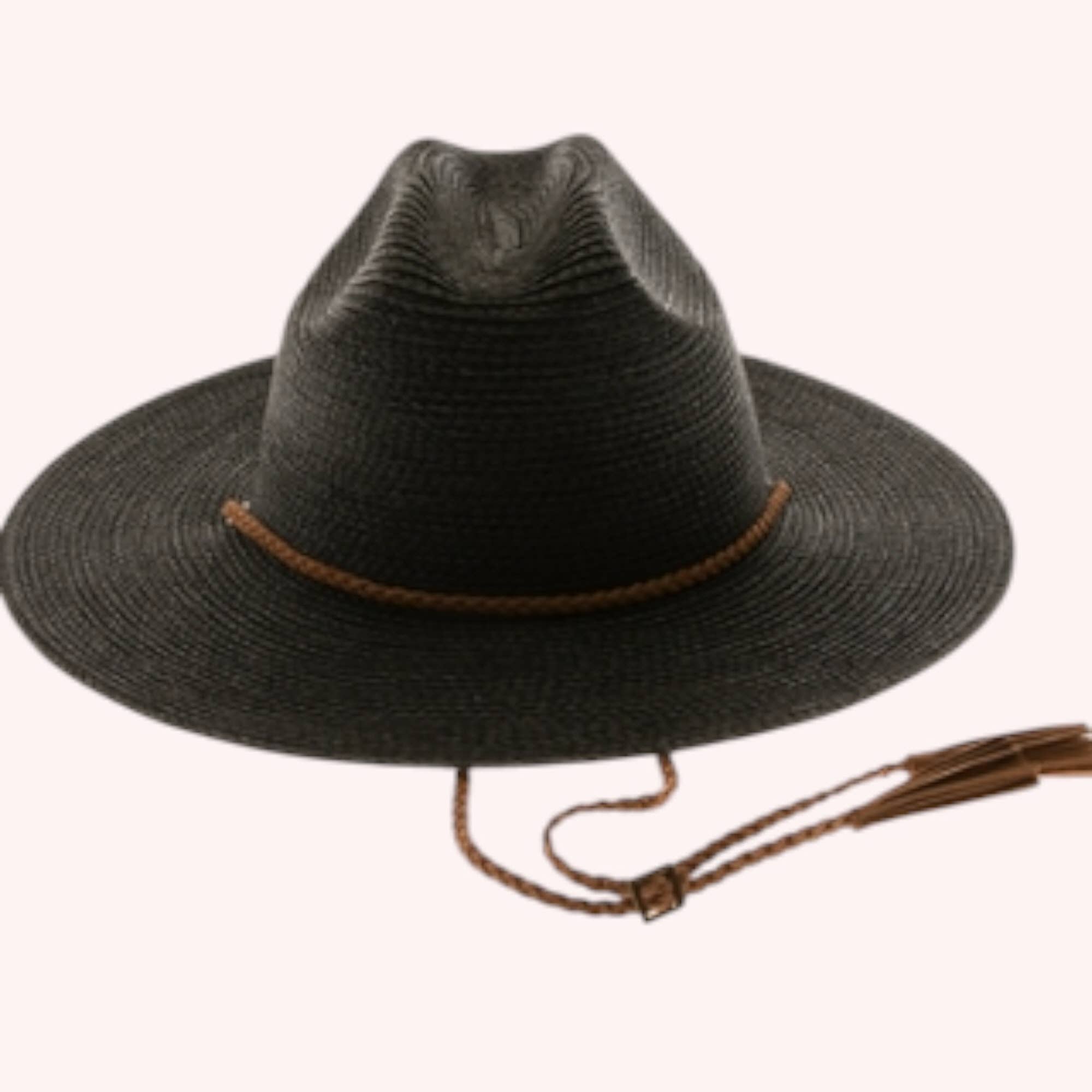 Queens INC - Wholesale Straw Hat - Women's - Packable Straw Cowboy Hat w/ Tassel Cord – UPF 50+2