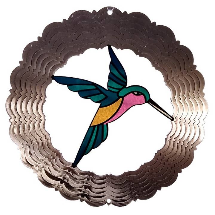 GI-618HB/50 Wind Spinner: 6" Wind Spinner w/Hummingbird for wholesale by Golden Island Int'l Inc.