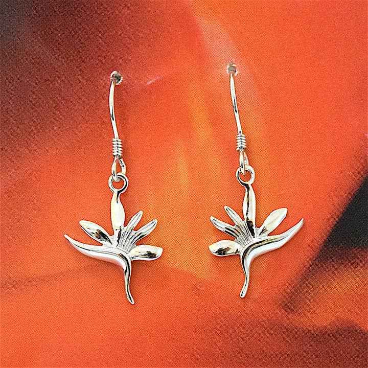 Paradise Treasures Jewelry - Wholesale Dangle Earrings - Hawaiian Bird of Paradise Earrings, Sterling Silver Bird of Paradise Dangle Earrings, Christmas Anniversary Birthday Mom Gift3