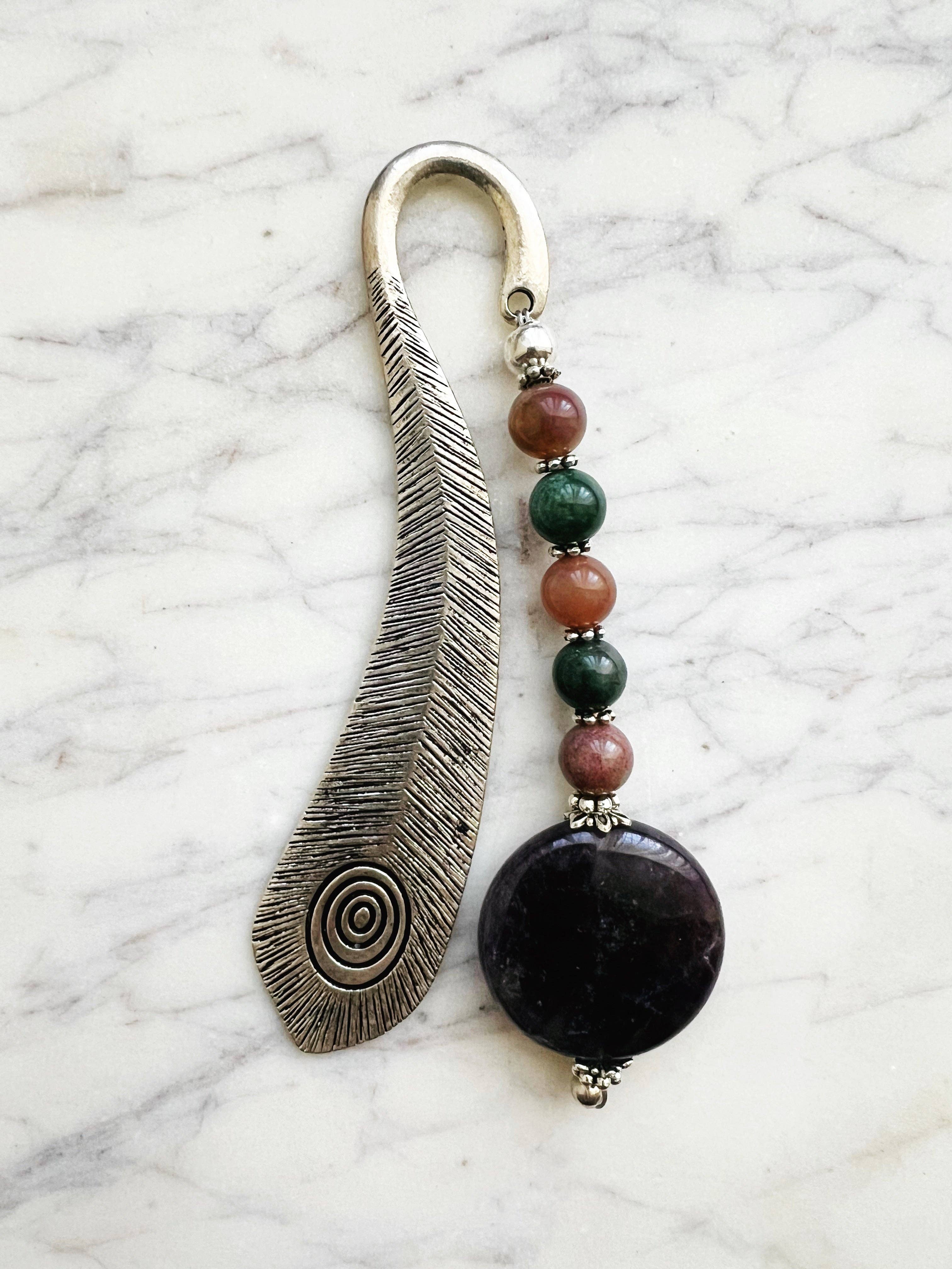 Carmen Miller Jewellery - Wholesale Bookmark - Handmade Vintage Crystal Bookmark Amethyst and Indian Aagate