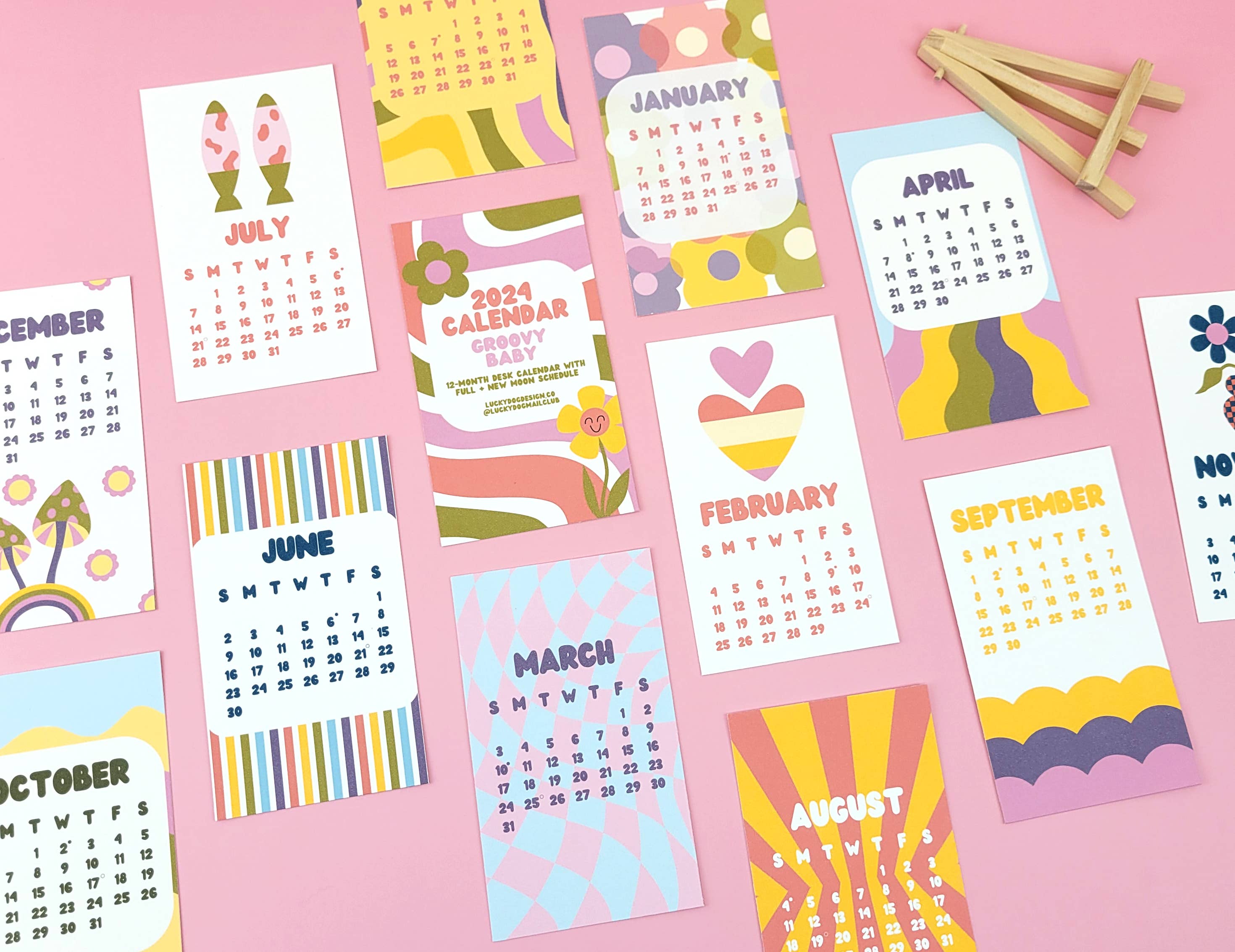 Lucky Dog Design Co. - Wholesale Calendar - Groovy Baby 2026 Desk Calendar7