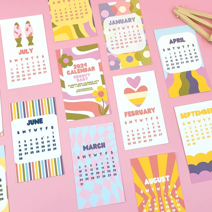 Lucky Dog Design Co. - Wholesale Calendar - Groovy Baby 2026 Desk Calendar7