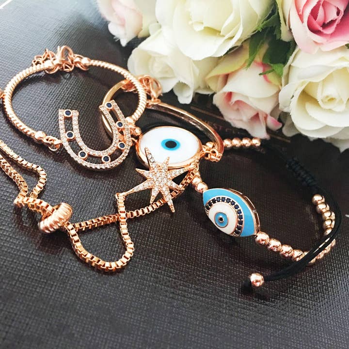 Evileyefavor - Vendita all'ingrosso Parure di gioielli - Bracciale Evil Eye, Bracciale Ferro di Cavallo, Bracciale Murano4