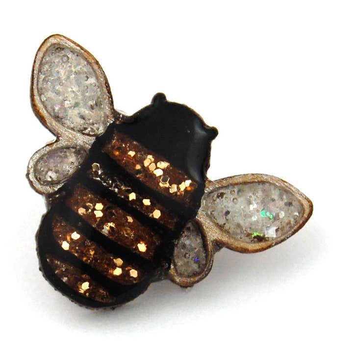 Bumble Bee Pin Badge Black for wholesale by Bekbek Makes