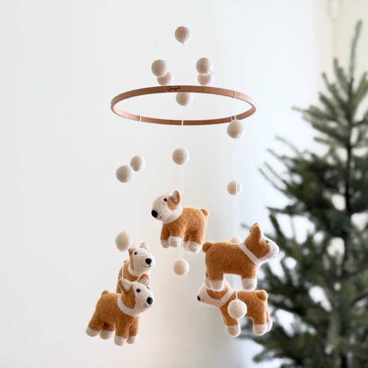 Felt Baby Mobile - Corgi for wholesale by Ganapati