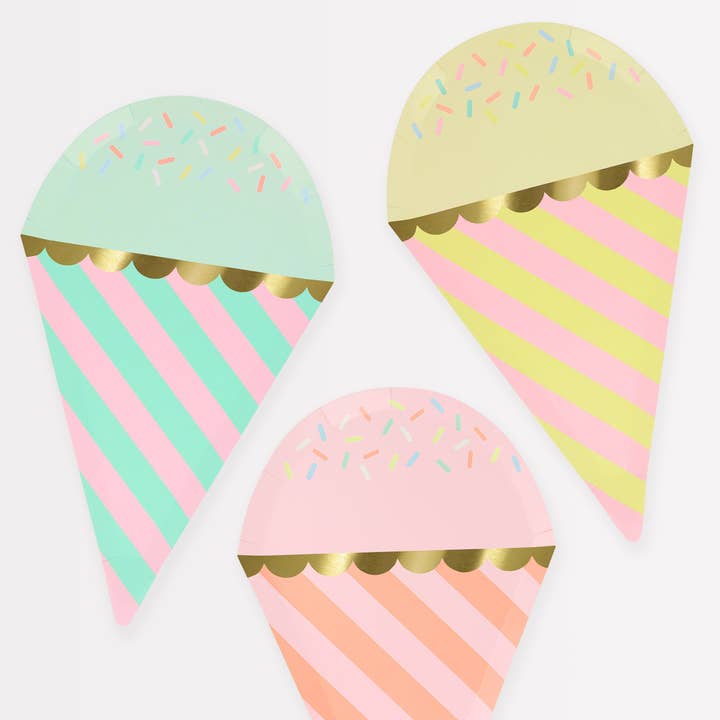 Meri Meri - Wholesale Disposable Plate - Ice Cream With Sprinkles Plates