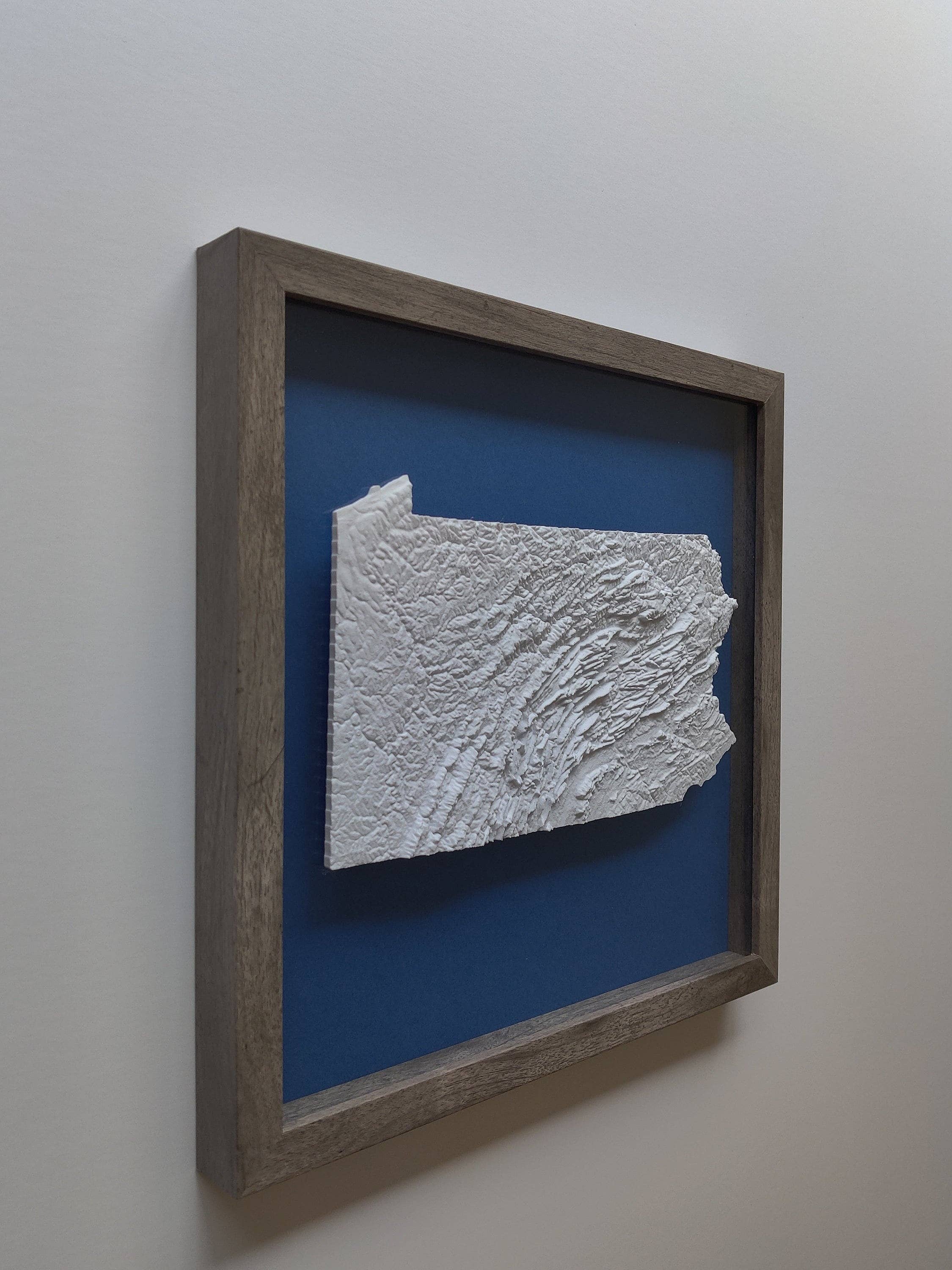 Micropolitan - Vente Décoration murale - Carte topographique 3D de Pennsylvanie | Art mural 3D de la carte de l'État6