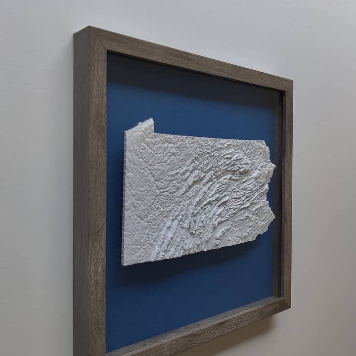 Micropolitan - Vente Décoration murale - Carte topographique 3D de Pennsylvanie | Art mural 3D de la carte de l'État6