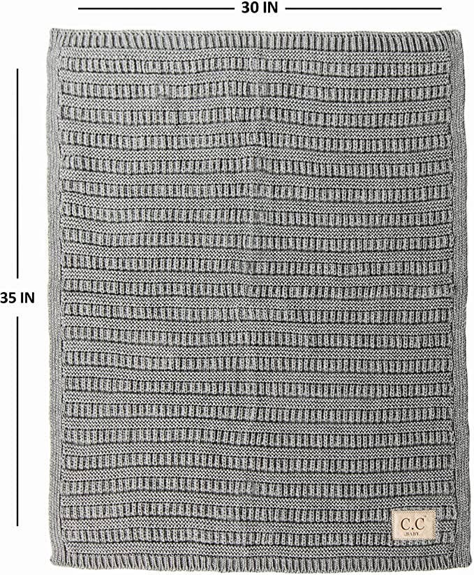 Funky Junque - Wholesale Deken - Kinderen en baby - Funky Junque Baby Deken - Ribgebreid (Heather Grijs)1