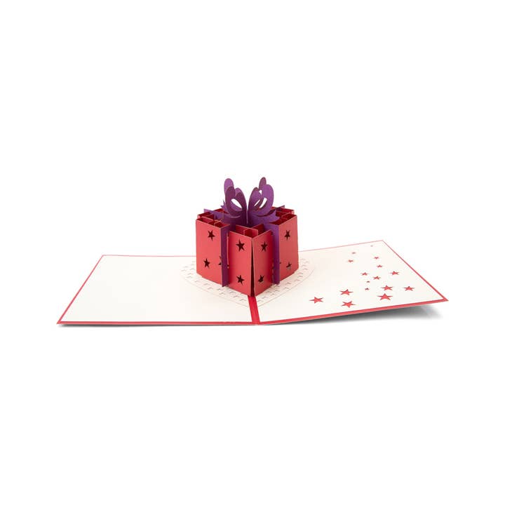 Heart Boxed Present - 3D Pop Up Abra Card for wholesale by Abra Cards
