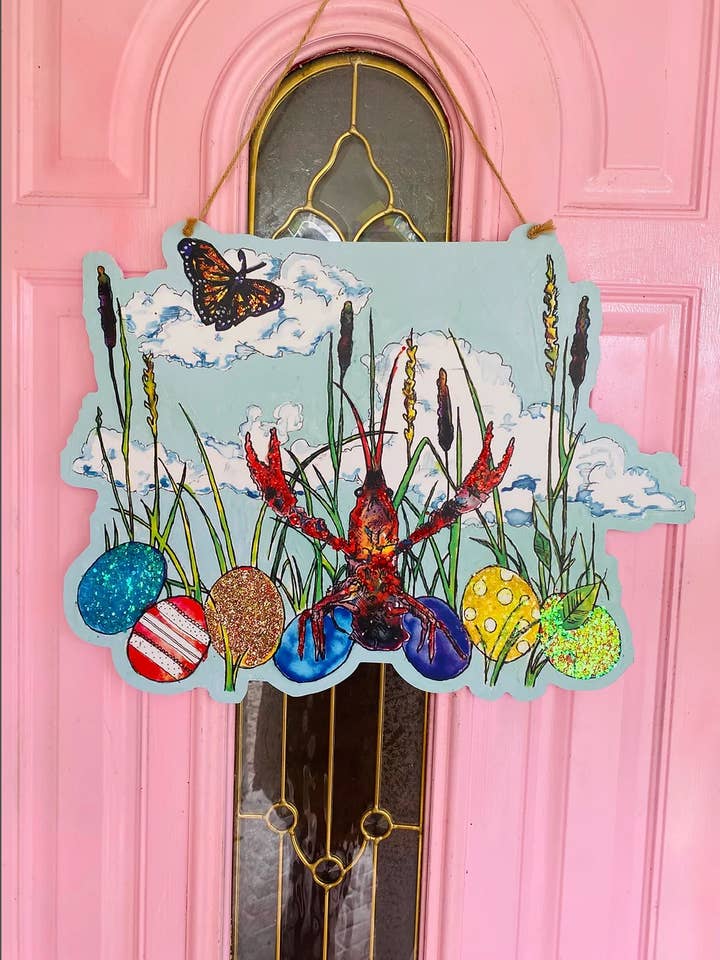 Cabide para porta de Páscoa com lagostins por atacado de 504 Funk