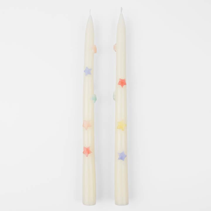 Mixed Star Taper Candles for wholesale by Meri Meri