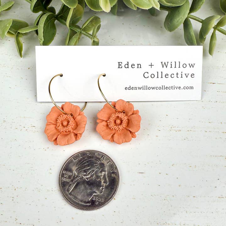 Eden + Willow Collective - Wholesale Hoop Earrings - Poppy Hoop Polymer Clay Earring, Handmade Lightweight (Copy)2