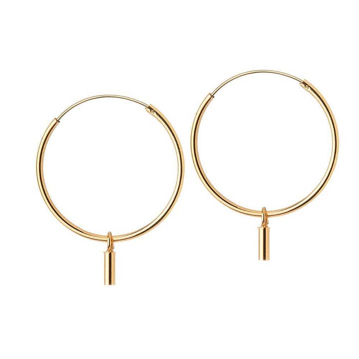 Créoles en métal doré avec tige 22 mm pour la vente par Juulry