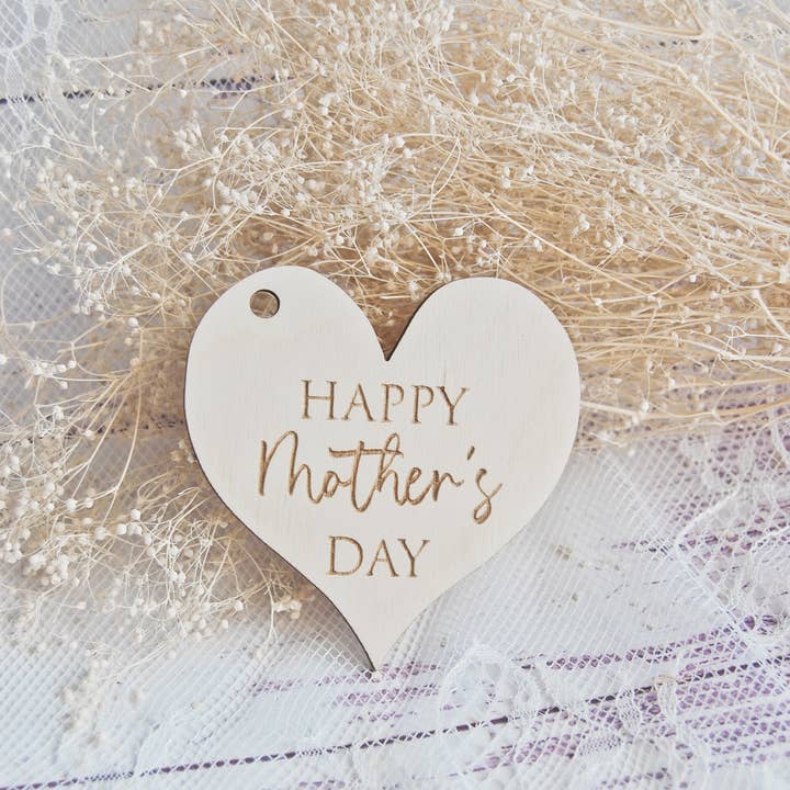 KendollMade - Wholesale Gift tag - Happy Mother's Day Heart Wood Gift Tags, Gift Ideas for Mom1