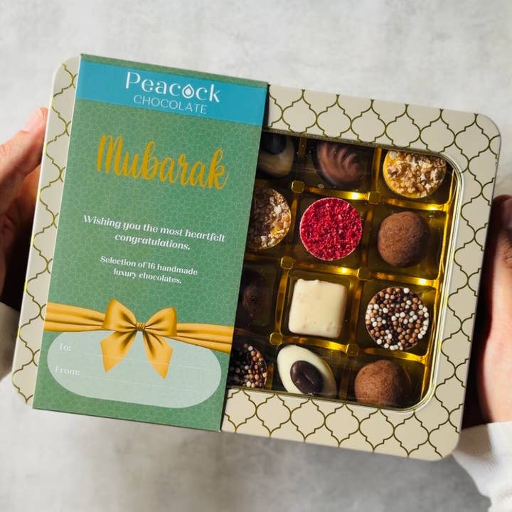 Luxury Chocolate Selection Gift Tin (16pk) - Mubarak for wholesale by Peacock Supplies