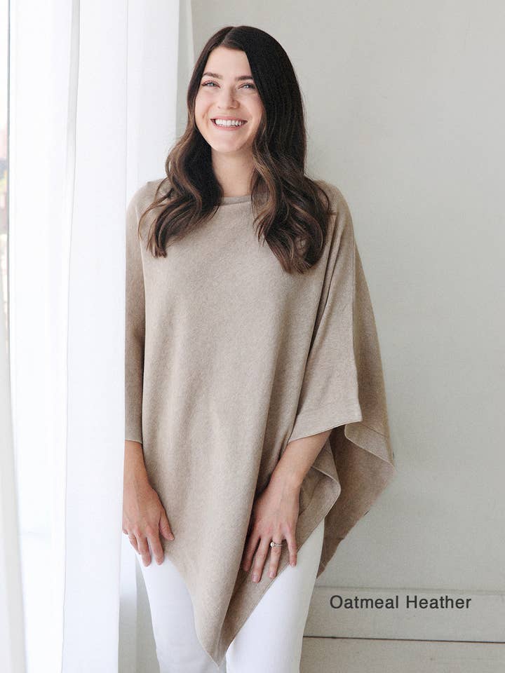 Viverano Organics - Wholesale Poncho - Women's - Women's Eco-Chic Poncho Sweater Knit Pullover (Organic)8