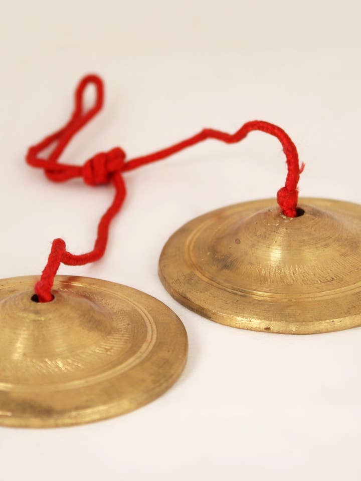 Platillos de mano de 2 pulgadas (Khartal) en bronce | Instrumento musical para venta al por mayor de Exotic India Art