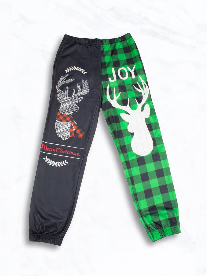 Christmas Plaid & Deer Pattern Sweatpants for wholesale by Suzie Q USA
