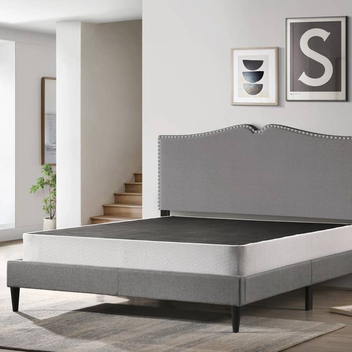 Home Design - Wholesale Bedroom Furniture - Canton 8" Twin Standard Profile Metal Box Spring, Mattress Metal Foundation, Fabric Cover Included, Easy Assembly1