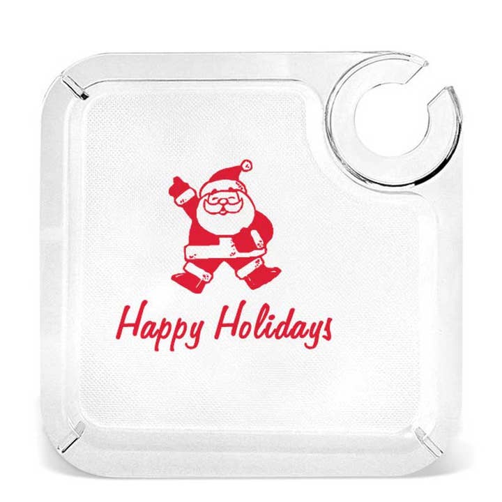 Happy Holidays Buffet Plate Square #75-077 - Pack of 6 for wholesale by IWA Wine Accessories
