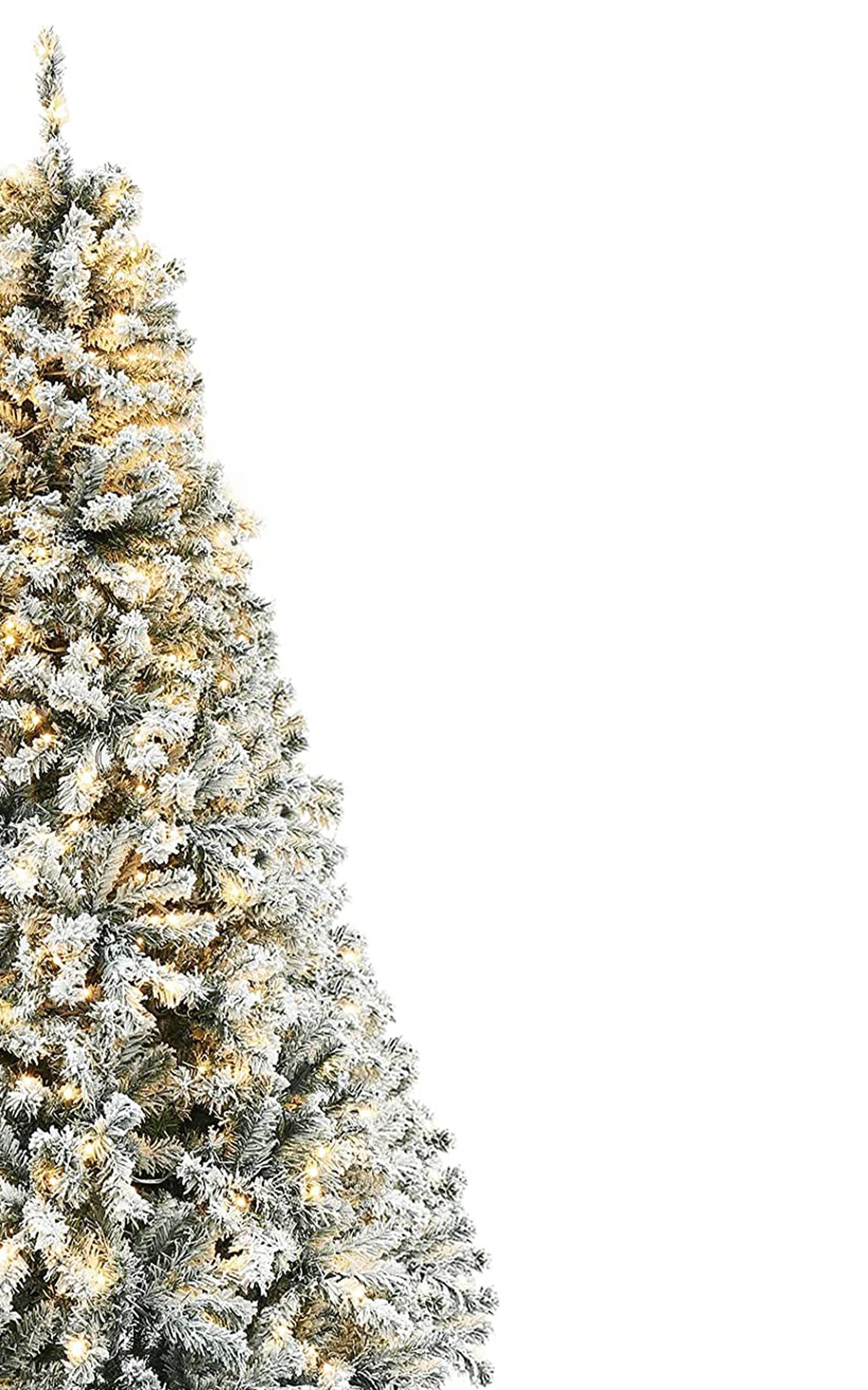 Perfect Holiday - Wholesale Artificial Christmas Tree - 6.5ft Pre-Lit Snow Flock Christmas Tree  OPEN BOX FINAL SALE3