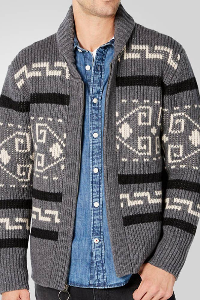 UNISHE – wholesale Cardigan – Men's – Men's Jacquard Knitting Cardigan ZK22404