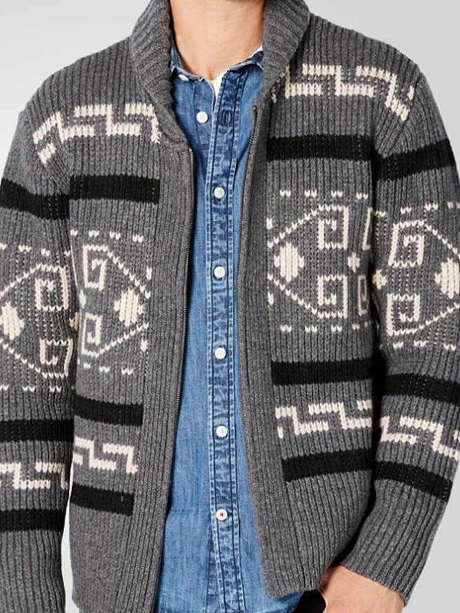 UNISHE – wholesale Cardigan – Men's – Men's Jacquard Knitting Cardigan ZK22404