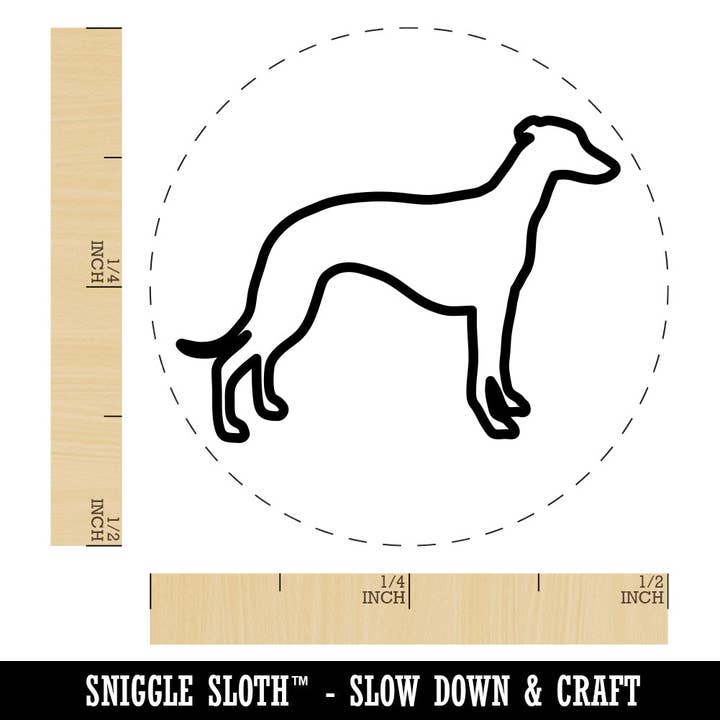 Sniggle Sloth - Wholesale Rubber/Decorative Stamp - Whippet Dog Outline Rubber Stamp for Stamping Crafting Planners