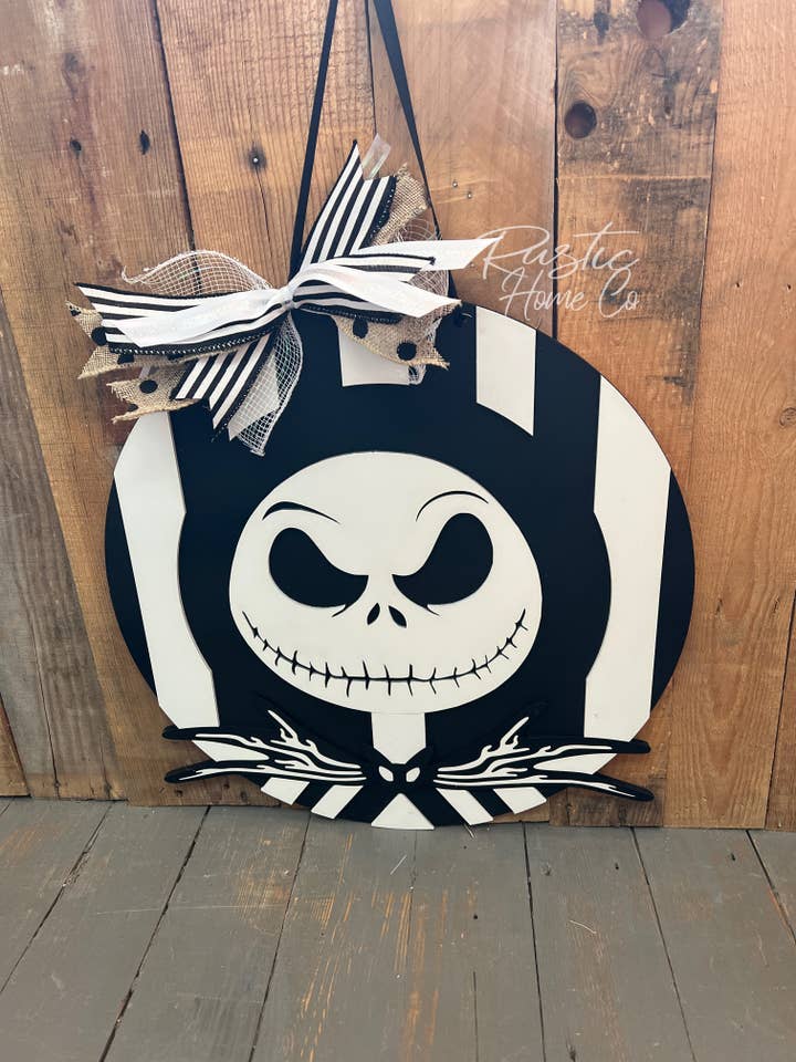 Jack Skellington Halloween Doorhanger nightmare before xmas for wholesale by Rustic Home Co LLC
