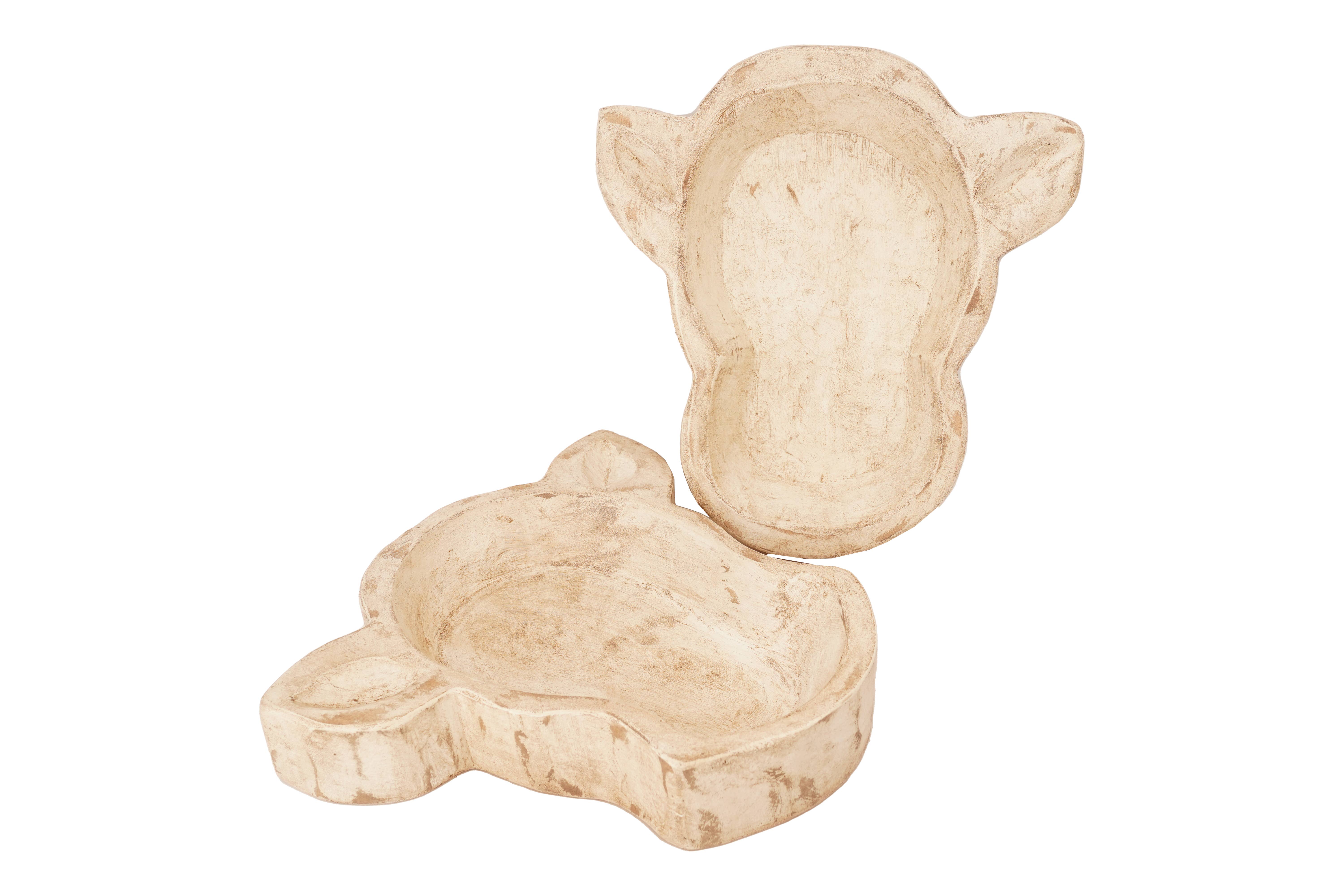 My Amigos Imports - Wholesale Candle Holder - Cow Head-Skull-Bowl-11 x 12 x 2 inches-Wood-Candle Ready2