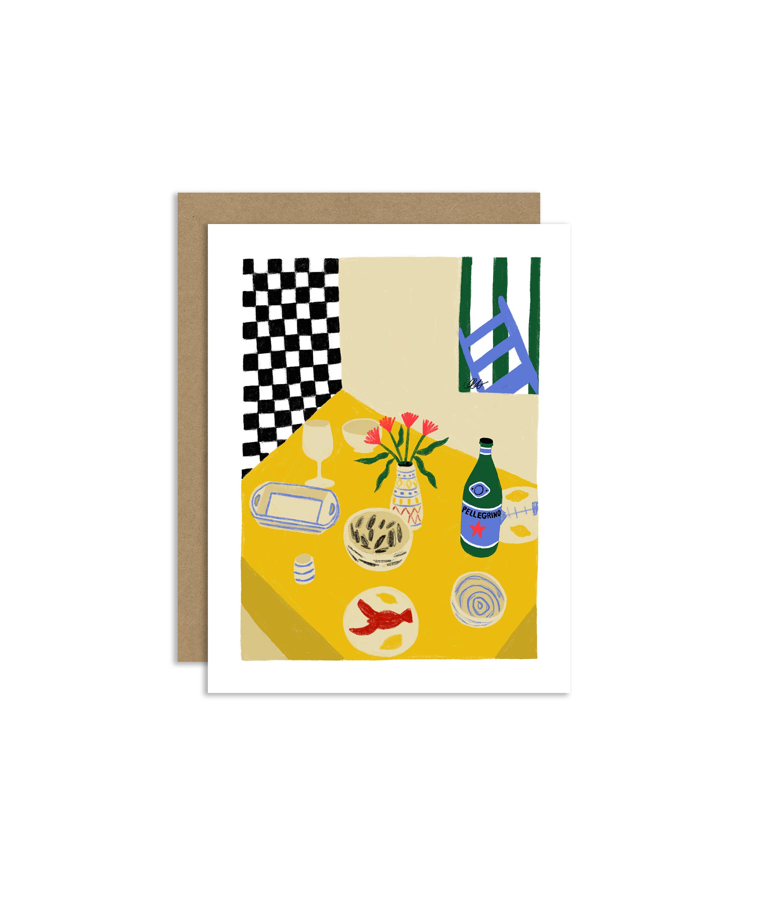 Allison Poplett - Wholesale Everyday Greeting Card - "Dining Table" Greeting Card/Art Card A2