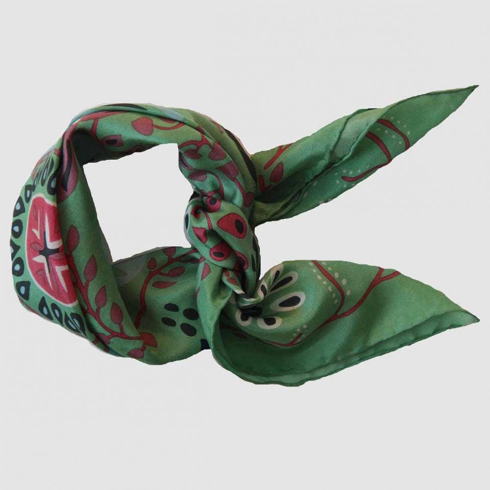 Les Belles Vagabondes - Wholesale Head Scarf - Women's - Green Green Mini Marushka1