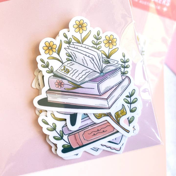 Mini Laminated Vinyl Bookish Stickers, Book Phone Decals for wholesale by Jasmine Allan Studio