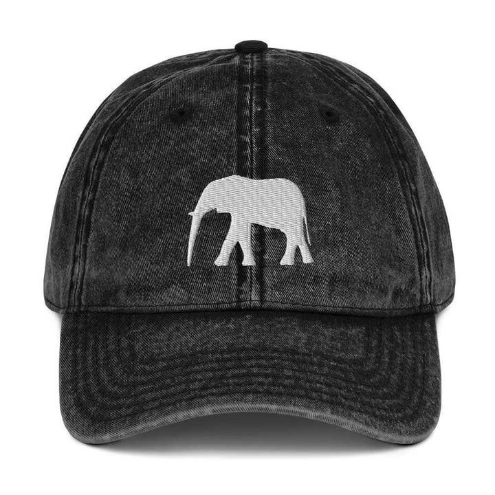 Gorra de Elefante | Sarga de Algodón Vintage - Gorra Bordada para venta al por mayor de Mila Inspired LLC