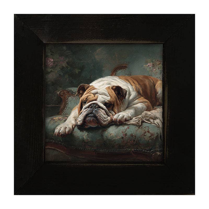 ginger blue - Wholesale Art Print - Armchair with Bulldog5