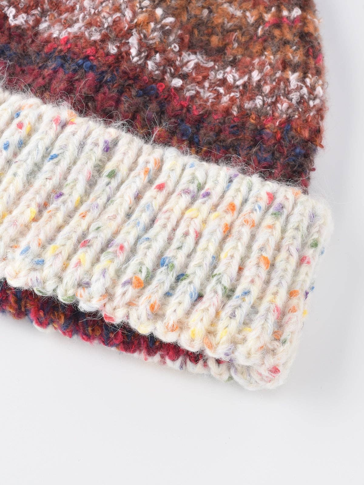 Funkyrel® Atzbranding Limited - Venta al por mayor Gorro de lana - Mujer - Haila - Gorro de Punto Vintage Colorido y Cálido con Borla12