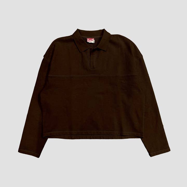 The Blank Lab - Wholesale Sweatshirt - Women's - Acid Wash Rugby Style Collared Sweatshirt (AAB586_ACD)0