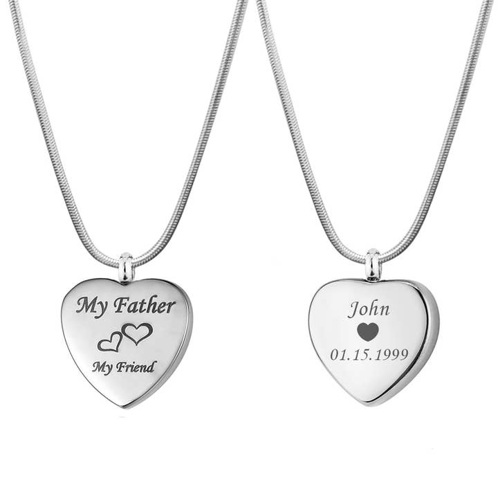 Anavia - Wholesale Pendant/Charm Necklace - Father My Friend Love Heart Ash Holder Urn Memorial Jewelry