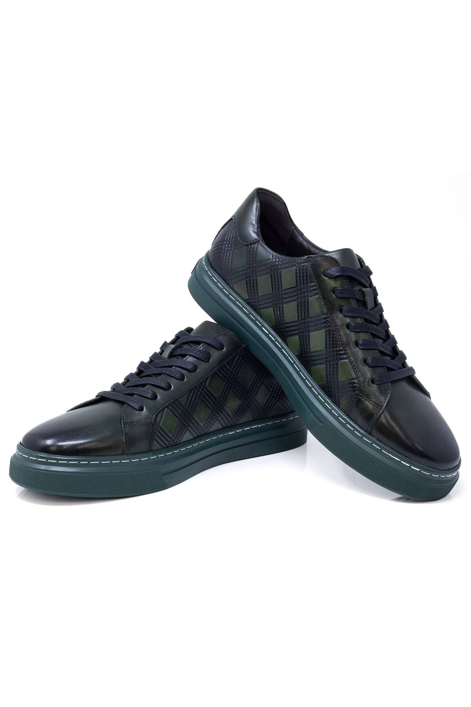 BARABAS - Wholesale Lifestyle Sneakers - Men's - Men's Checkered Lace-up Leather Sneakers 5SH0918