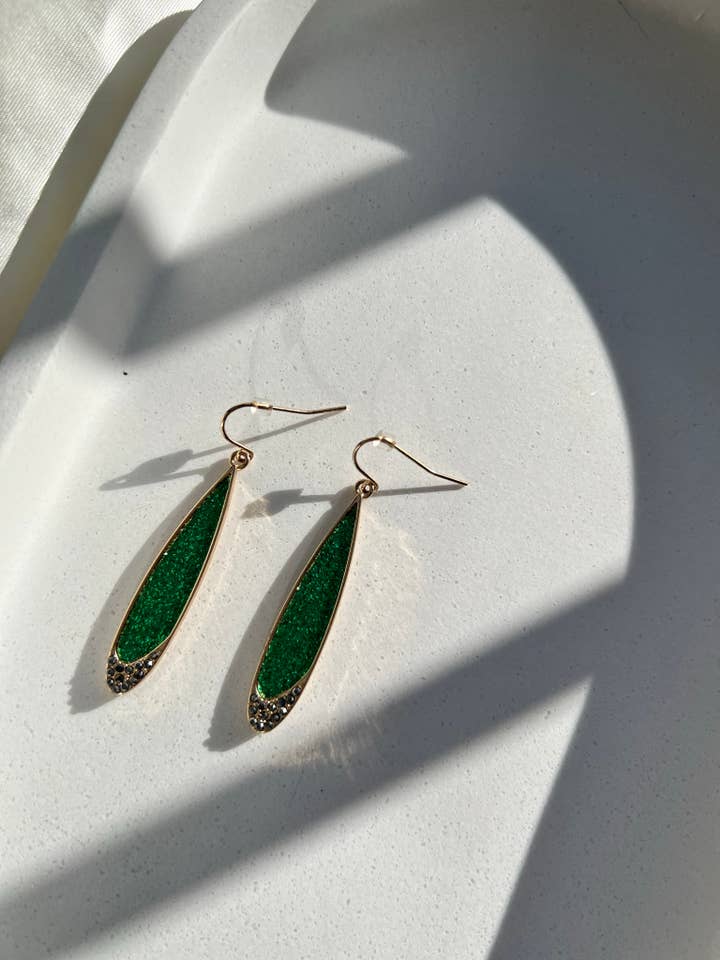 Adelyn Emerald Drop Earrings for wholesale by Sapphire Seren