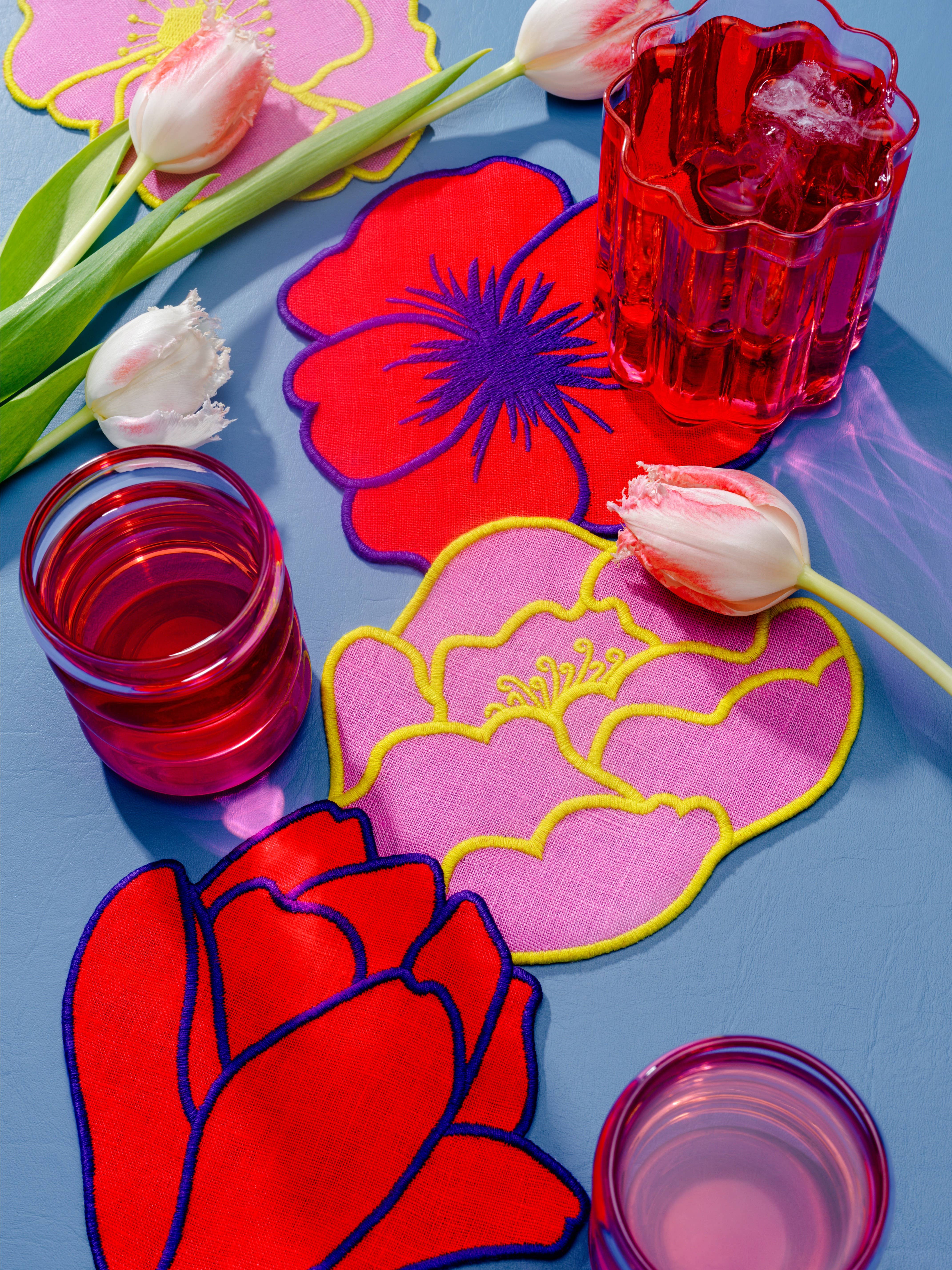 Piecework - Vendita all'ingrosso Tovaglioli da tavola in stoffa - Tovaglioli da Cocktail con Fiori - Set di 41