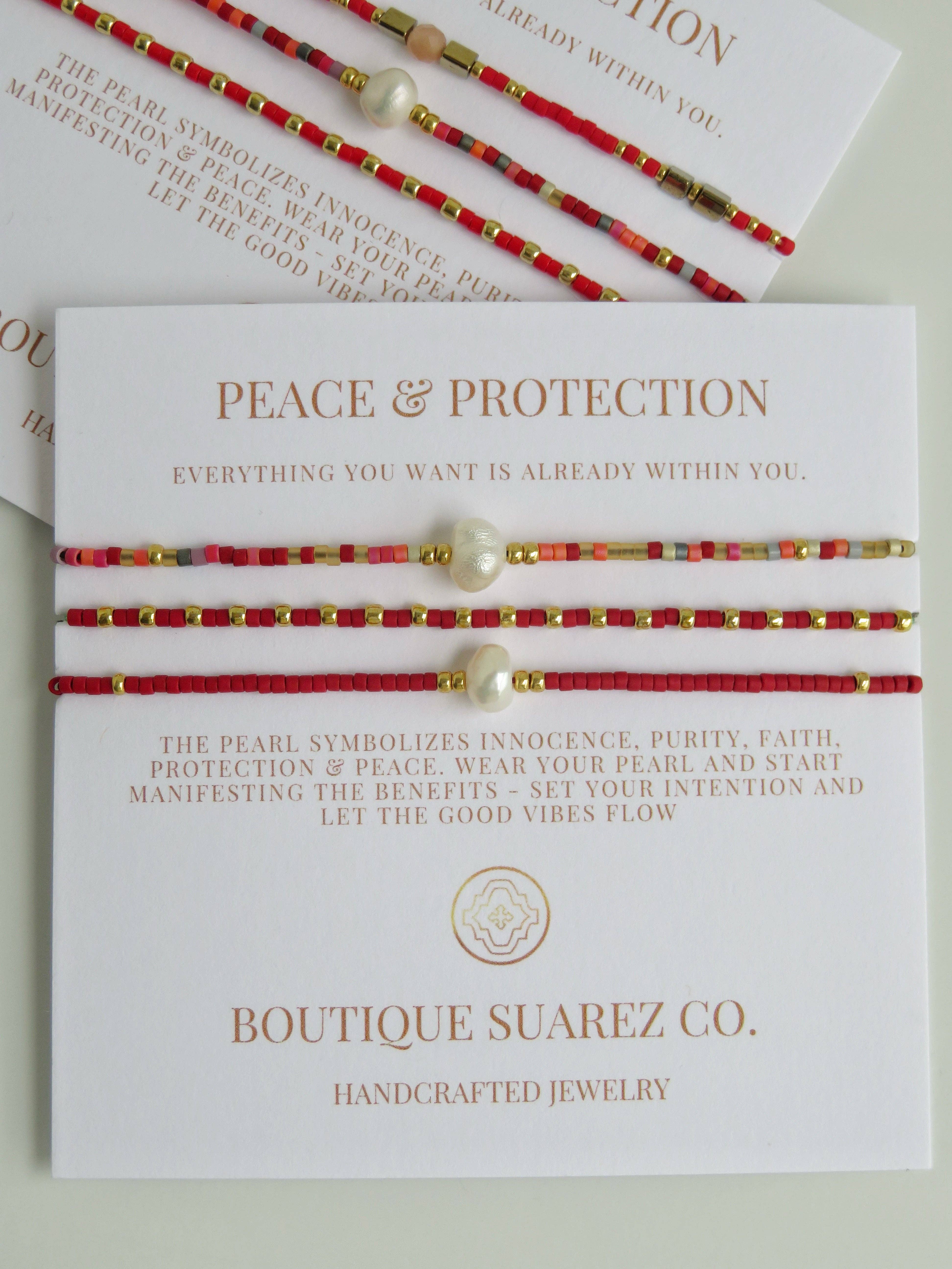 Boutique Suarez Co. - Wholesale Jewelry Set - Peace & Protection - Pearl Bracelet Stacks3