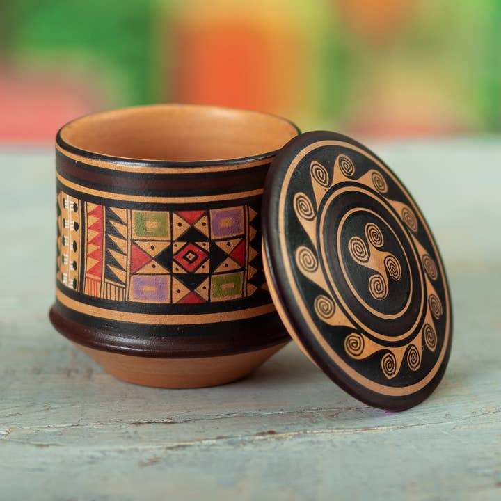 NOVICA - Wholesale Decorative Box - Novica Handmade Inca Splendor Ceramic Decorative Box2