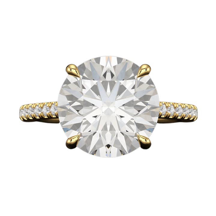 5 Karat runder Diamant im dünnen französischen Pavé-Verlobungsring für den Großhandel von Evara Jewelry