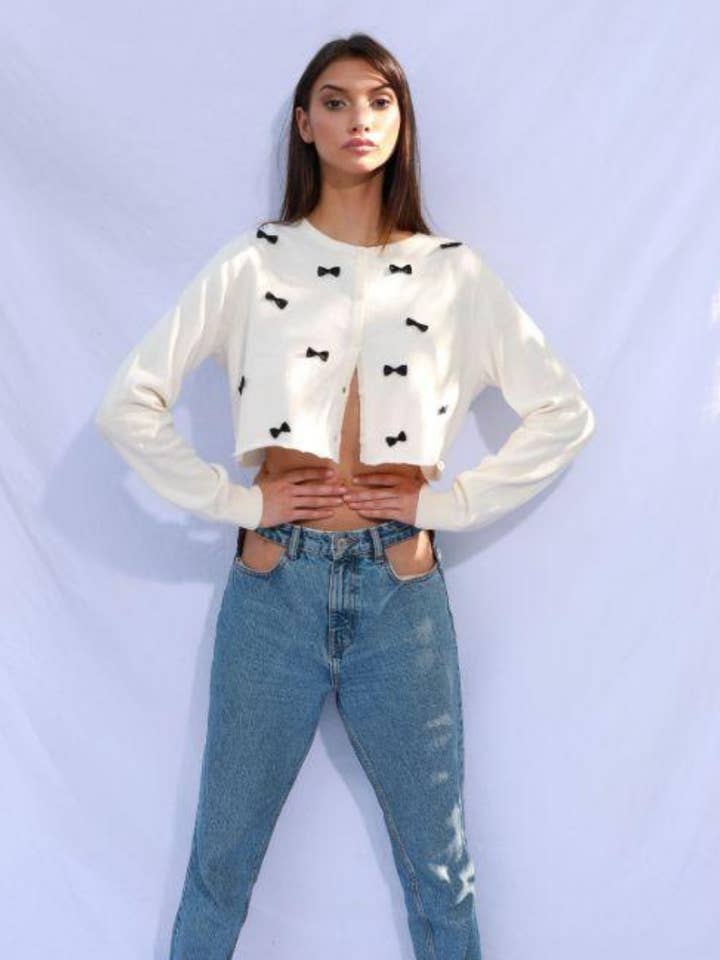 MIMI CARDIGAN IVORY for wholesale by Jyork The Label