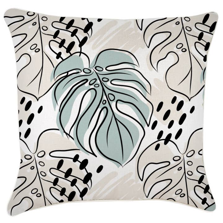 Cushion Cover-With Piping-Rainforest Seafoam-60cm x 60cm for wholesale by Escape To Paradise